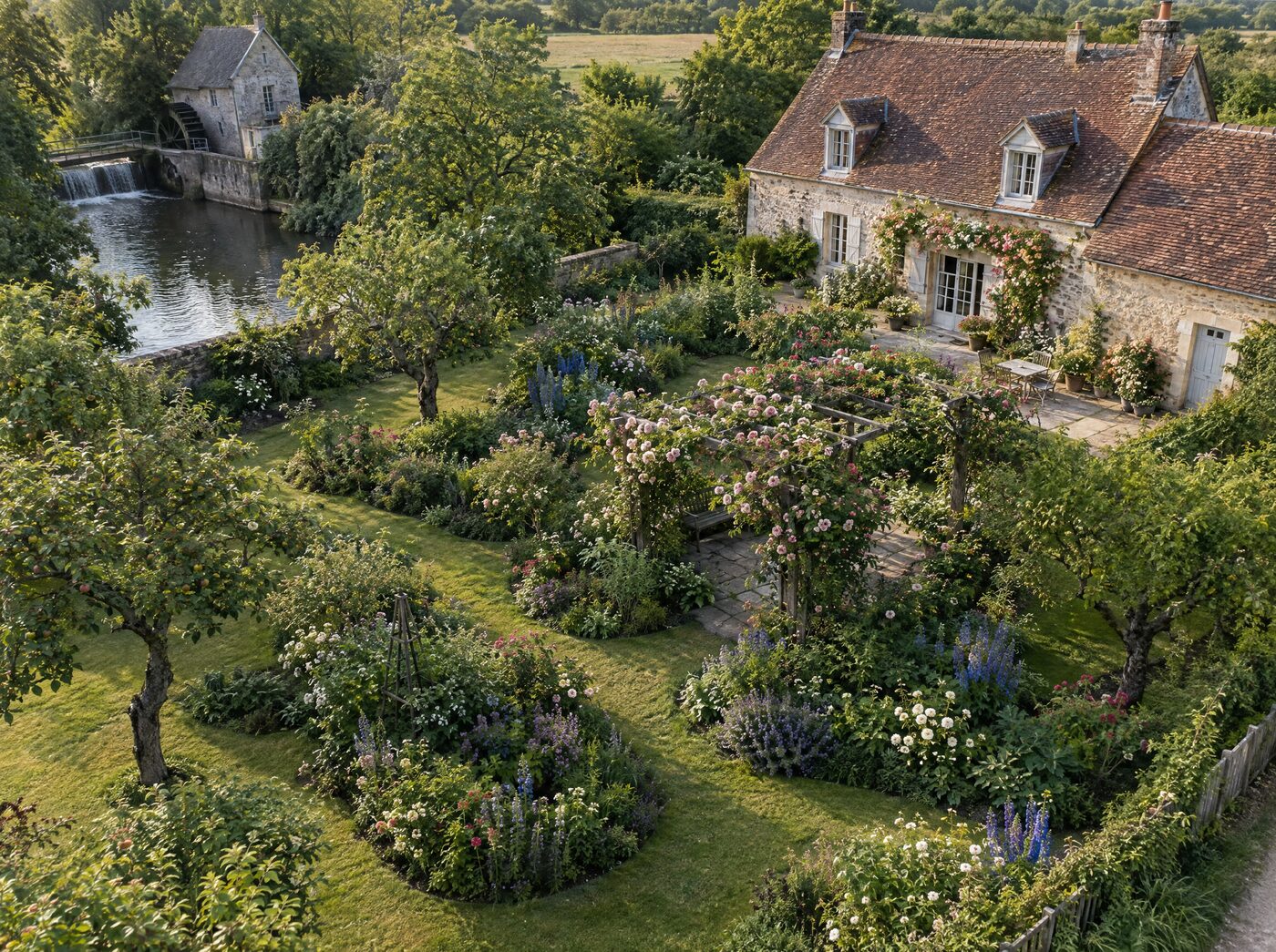 Jardin anglais, vue aérienne