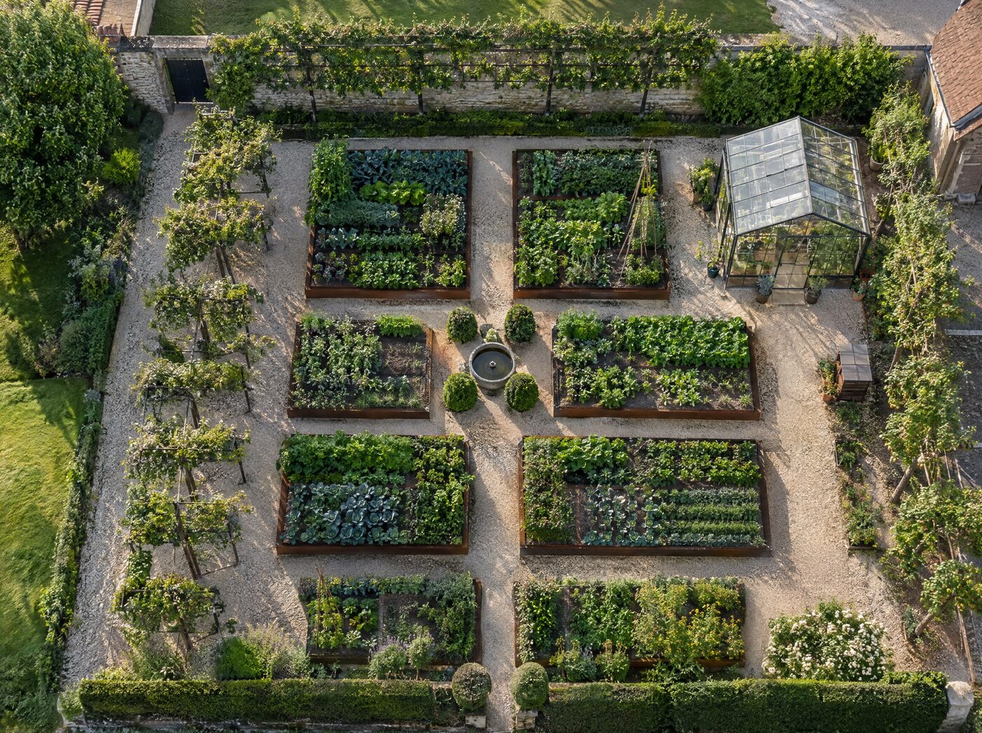 Potager d'agrément, vue aérienne